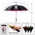 Quality Two-tone Two Layers Oversized Auto Open Golf Umbrella 59