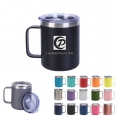 12 OZ Double Wall Stainless Steel Vacuum Coffee Mug With Lid