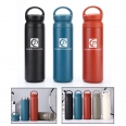 16 OZ Insulated Stainless Steel Travel Water Bottle With Finger Loop Or With Handle