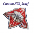 Custom Full Color Imprint 100% Real Silk Scarf Or Square Neckerchief Or Handkerchief