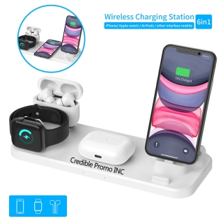 Multifunctional 6 in 1 Mobile Phone 10 Watt Fast Wireless Charger