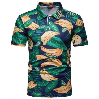 Custom Unisex Quick Dry Full Color Sublimation Hawaiian Polo Shirt