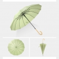 16Ribs Golf Umbrella With Wood Hook Handle-41