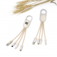 Wheat Straw Biodegradable 3-in-1 Phone Charge USB Cable