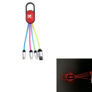 4 IN 1 LED Light Up Phone Charging Cable Keychain