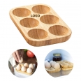 6 Holes Bamboo Wood Egg Plate
