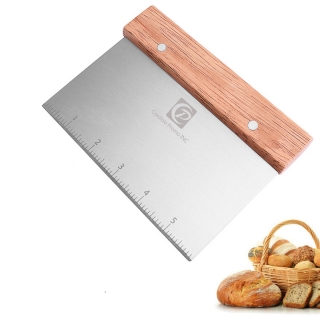 Metal Scraper Dough Cutter With Measuring Scale For Bread And Pizza