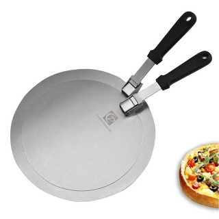 Round Stainless Steel Pizza Paddle Spatula With Folding Handle