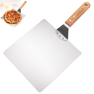 Square Stainless Steel Pizza Paddle Spatula With Wooden Handle