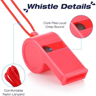 Plastic Loud Crisp Whistle with Lanyard