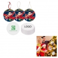 Round Acrylic Christmas Ornaments Full Color Imprint Hang Tag