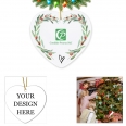 Custom Heart Shape Ceramic Christmas Ornaments