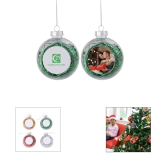 Custom Clear Photo Christmas Balls Holiday Xmas Tree Decoration