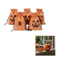Halloween Pumpkin Burlap Gift Bags With Drawstring