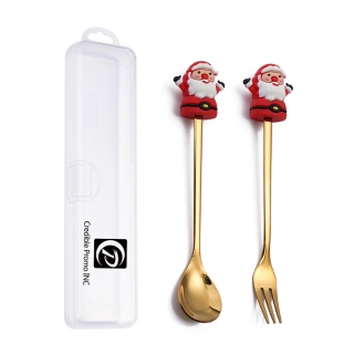 Christmas Spoons Forks Set With Storage Box