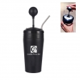 Double Stainless Steel Gearshift Cup With Straw And Lid Rocker