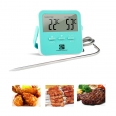 Candy Color Food Thermometer Digital Kitchen Timer With Stainless Steel Probe