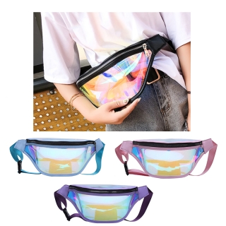 Holographic Fanny Pack Fashion Rave Waist Bag with Adjustable Belt