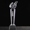Custom Thumb Shape Exclusive Crystal Trophy