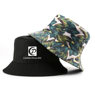 Custom Full Color Imprint Sublimation Reversible Polyester Bucket Hat