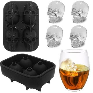 4 Grids Skeleton Ice Making Mold Or Silicone Ice Cube Maker