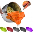 Silicone Food Clip on Strainer Fit Most Pot