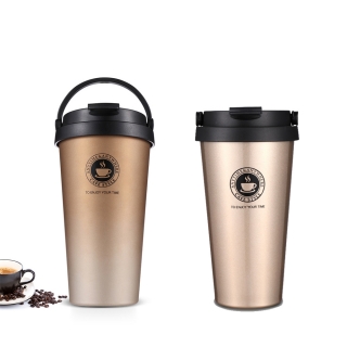 Stainless Steel Insulated Coffee Mug With Lid And Handle