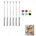 6PCS 9.5 Inch Color-Coded Stainless Steel Fondue Forks