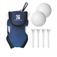 Golf Ball And Tee Pouch With 2 Balls And 3 Tees Set