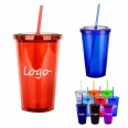 20 oz Insulated Double Wall Acrylic Straw Tumbler Cup with Lid