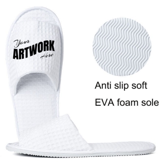 Custom Open Toe Disposable Waffle Hotel Slipper