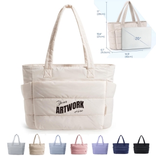 Lightweight 15.6 Inch Padded Quilted Laptop Sleeve Puffy Tote Bag Or Puffer Bag Or Handbag