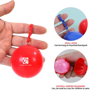 Portable Disposable Emergency Waterproof Raincoat in Keychain Ball