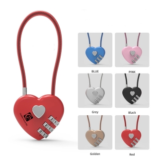 Combination Lock 3 Digit Cute Love Padlock Mini Outdoor Combo Gate Lock Travel Luggage Locks Heart Shape