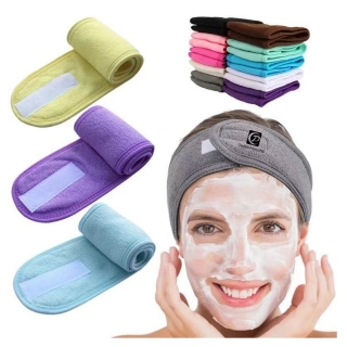 Adjustable Non-Slip Terry Cloth Headband for Washing Face Makeup and Shower Soft and Stretchable Hair Wrap