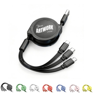 Retractable 3 In 1 Multiple Charging Cable Stretchable Charging Cord