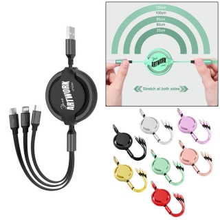 Retractable 3 In 1 Multiple Charging Cable Stretchable Charging Cord